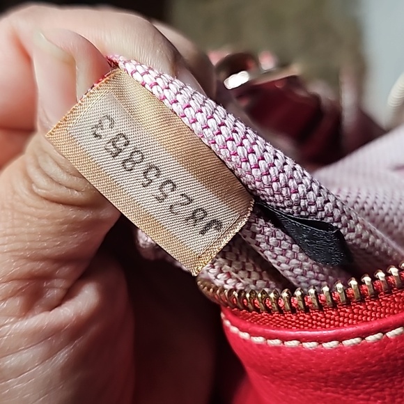 Dooney & Bourke bag red leather large satchel gold zipper strap buckle - Picture 7 of 8